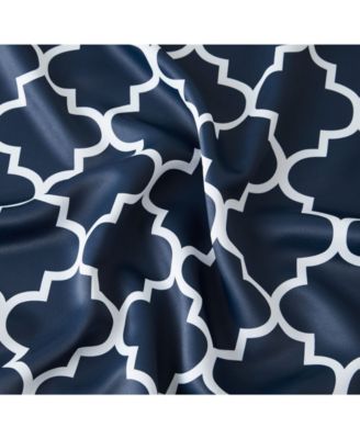 Lattice Print Drape Blackout Curtains Pattern - Weather Insulated Curtains, Sun Blocking Window Treatment Draperies for Living Room - Set of 2