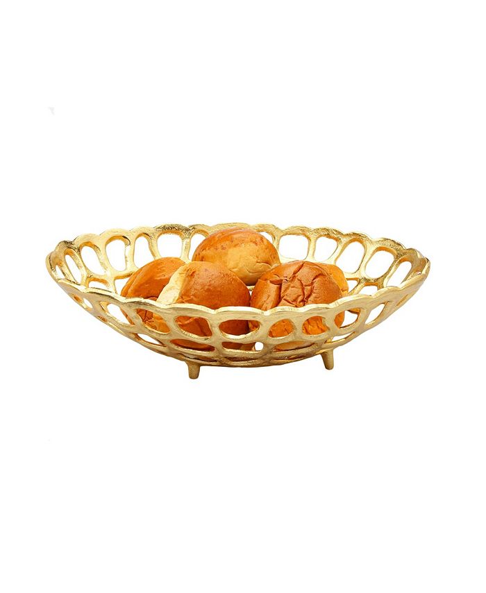 Classic Touch Oval Gold Looped Bread Basket Macy's