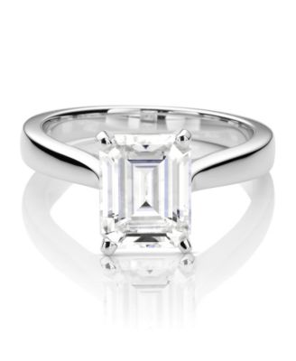 Moissanite Emerald Solitaire Ring 2-1/2 ct. t.w. Diamond Equivalent in 14k White Gold