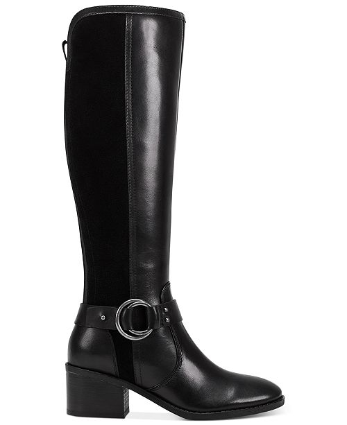 Marc Fisher Risa Block-Heel Leather Boots & Reviews - Boots - Shoes ...