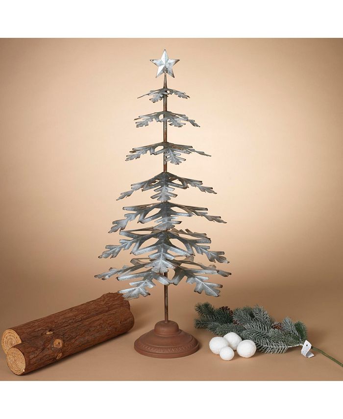 Gerson & Gerson 33Inch High Galvanized Metal Tabletop Evergreen Tree
