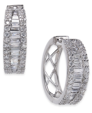 image of Diamond Baguette Hoop Earrings (1-1/4 ct. t.w.) in 14k White Gold
