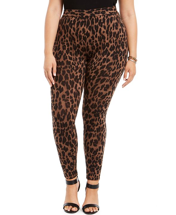 Style & Co Plus Size Leopard-Print Leggings, Created for Macy's ...