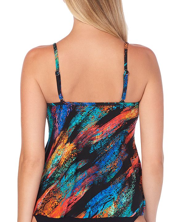 Magicsuit Viper Printed Chloe Tiered Tummy Control Tankini Top ...