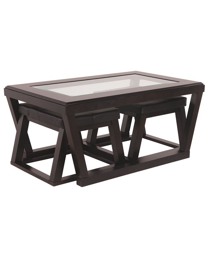 Signature Design By Ashley Ashley Furniture Kelton Coffee Table with Nesting Stools Macy's
