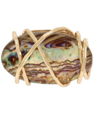 Robert Lee Morris Soho - Gold-Tone Wire-Wrapped Stone Ring