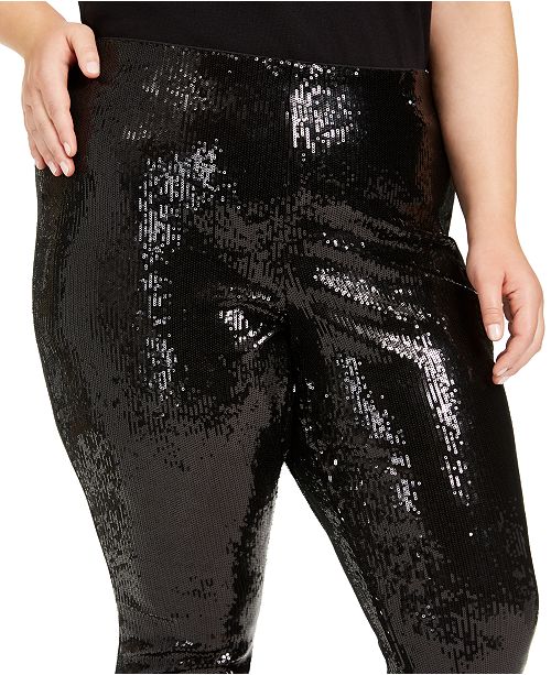 INC International Concepts I.N.C. Plus Size Sequin PullOn Pants, Created For Macy's & Reviews