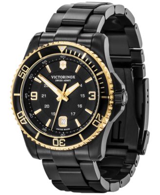 Victorinox Men's Maverick Black PVD Stainless Steel Bracelet Watch 43mm