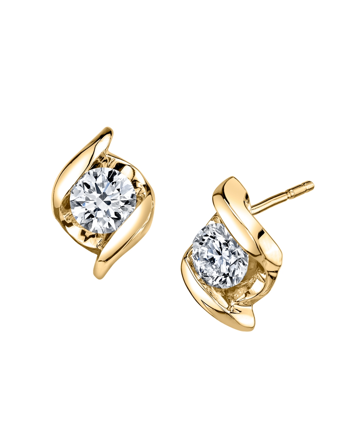 Diamond (1/3 ct. t.w.) Twist Earrings in 14k Yellow Gold - Yellow Gold
