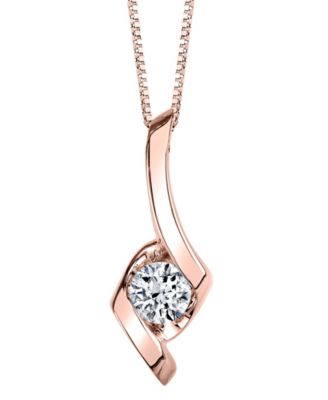 Sirena Diamond 15 ct tw Pendant in 14k White Yellow or Rose Gold - Rose Gold 1275$