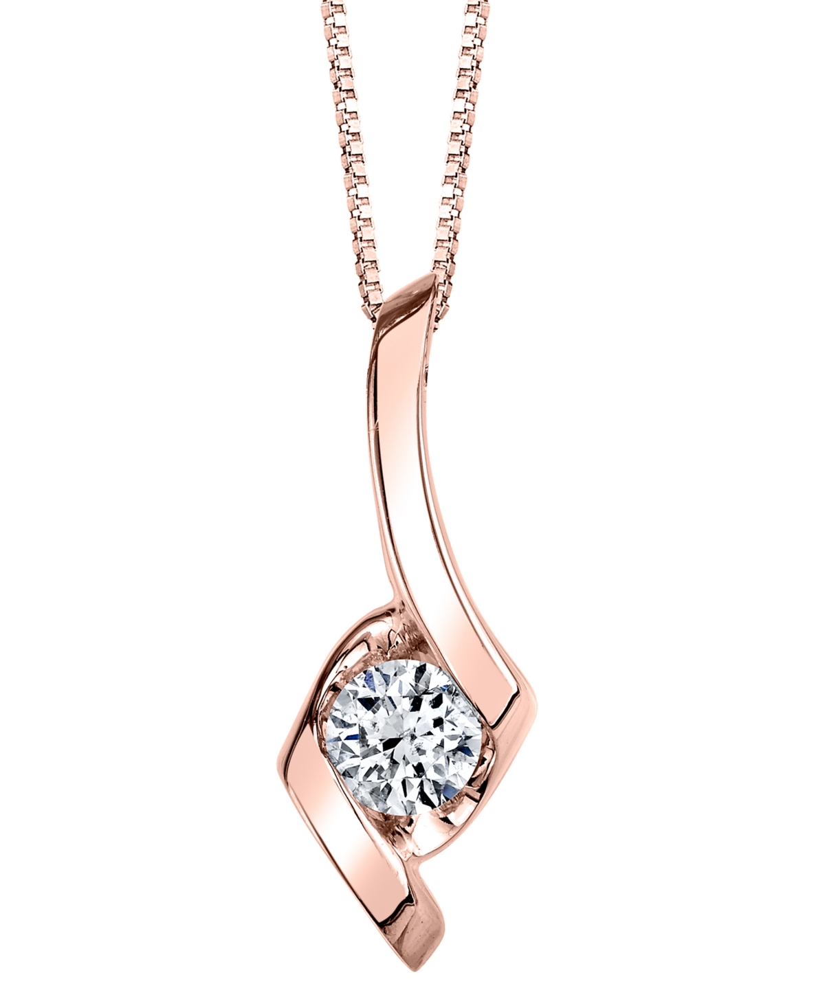 Diamond (1/5 ct. t.w.) Pendant in 14k White, Yellow or Rose Gold - Rose Gold