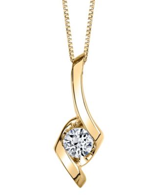 Sirena Diamond (1/5 ct. t.w.) Pendant in 14k White, Yellow or Rose Gold - Yellow Gold