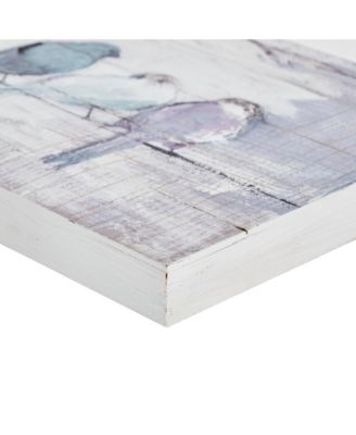 Perched Birds Hand Painted Wood Plank