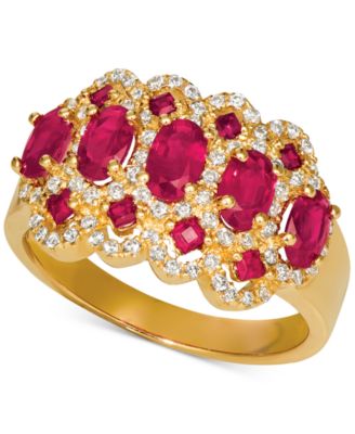 Macy's - Ruby (1-3/4 ct. t.w.) & Diamond (1/3 ct. t.w.) Statement Ring in 14k Gold