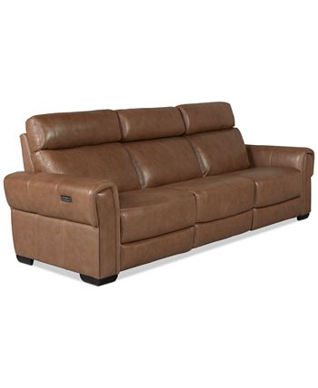 Furniture - Josephia 3-Pc. Leather Sectional with 2 Power Recliners