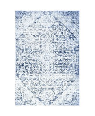 Patio Sofia Fleur Dark Blue 5'3" x 7'2" Outdoor Area Rug