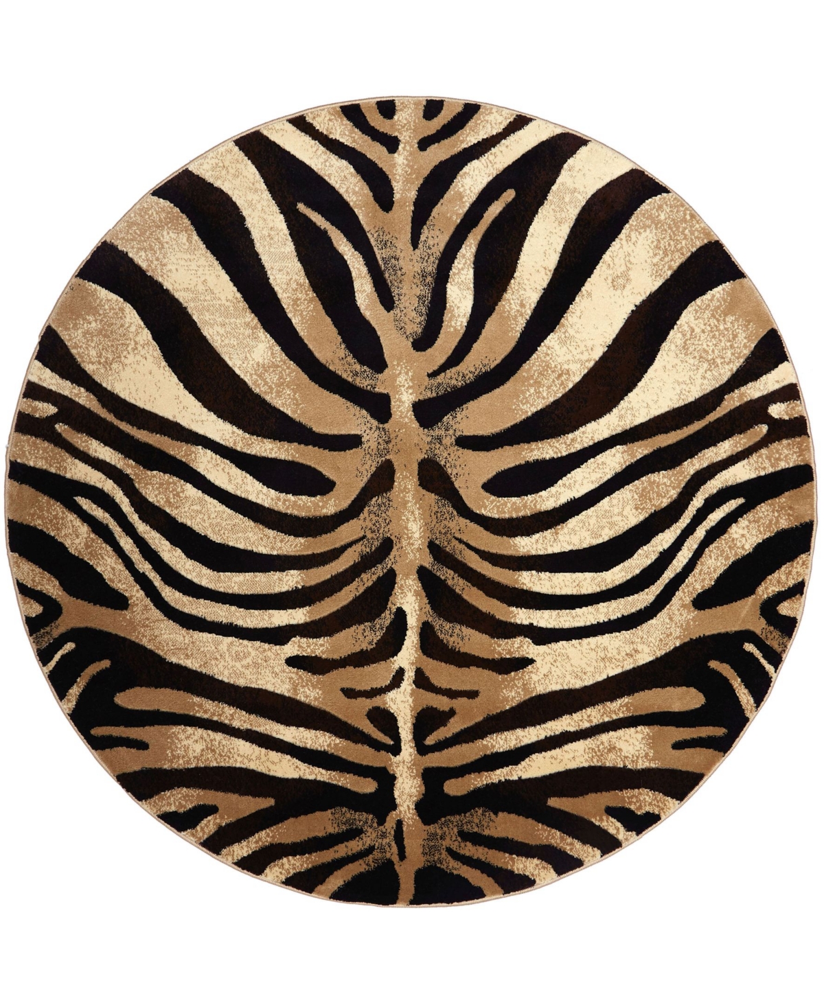 Global Rug Designs Brighton BRI06 Black 7'10in Round Area Rug - Black