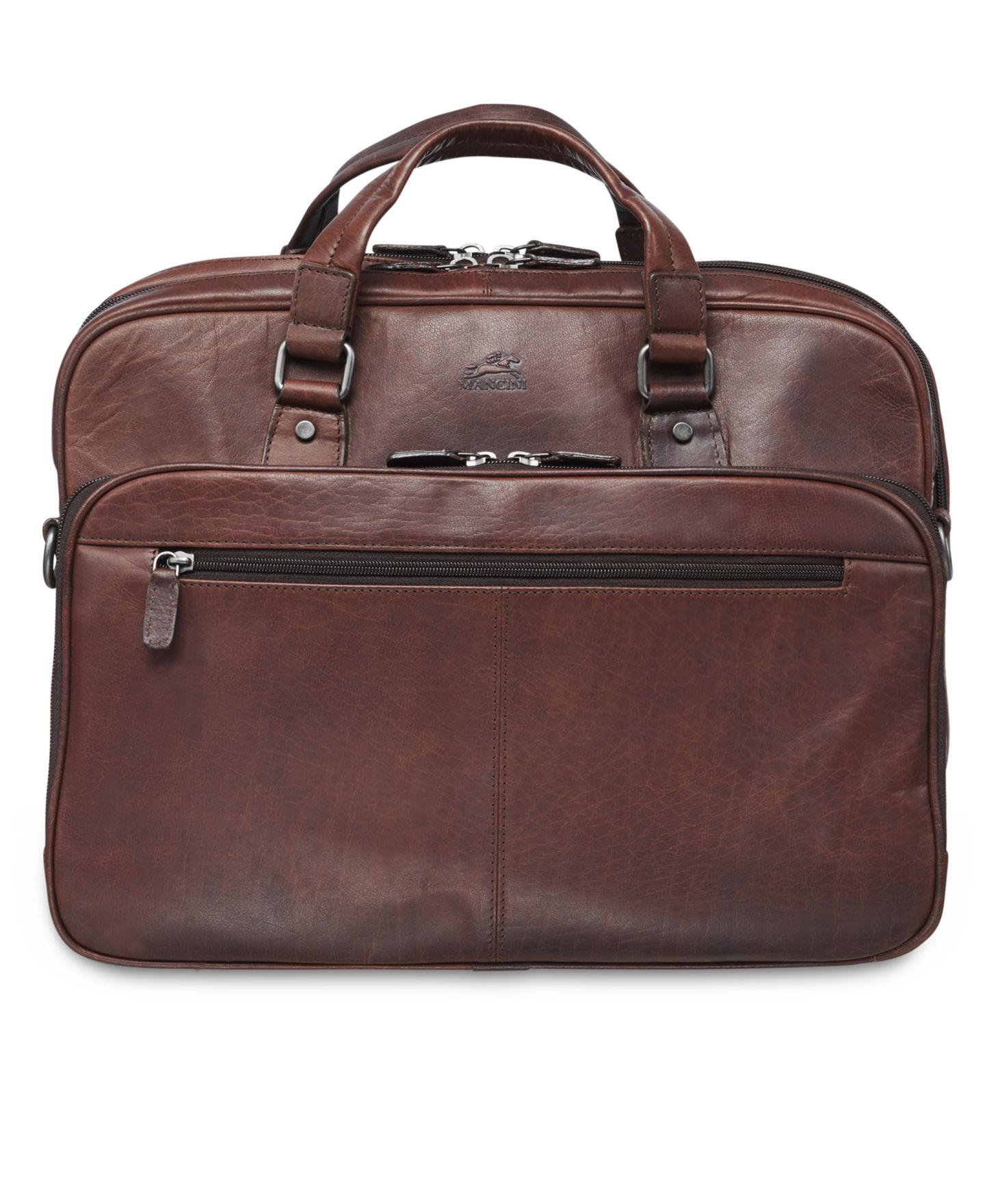 Мужская сумка Mancini Buffalo Collection Expandable Double Compartment Laptop/ Tablet Briefcase, цвет: Чёрный — фото 5