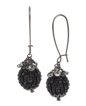 image of Miriam Haskell Stone Fireball Long Drop Earrings