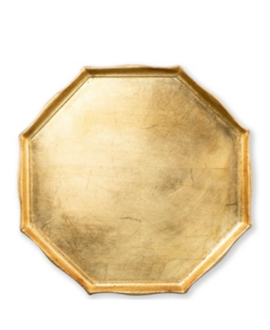 Shop Vietri Florentine Wooden Octagonal Tray In Gold