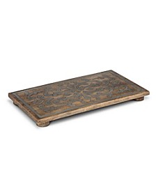 18-Inch Wood and Metal Inlay Heritage Collection Rectangular Trivet