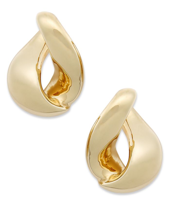 Macy's 14k Gold Earrings, Foldover Stud Earrings Macy's