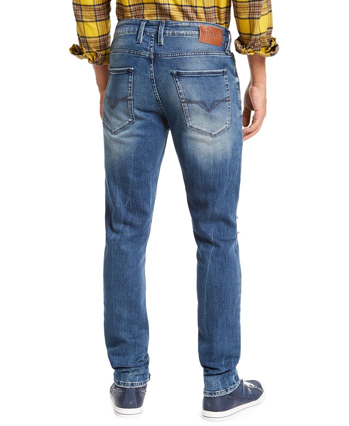 GUESS Men's Slim, Tapered Ripped Jeans & Reviews - Jeans - Men - Macy's