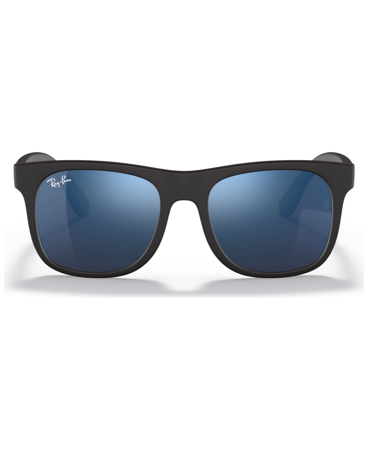 Ray-ban Jr . Kids Sunglasses, Rj9069s (ages 11-13) In Rubber Black,blue Mirror Blue