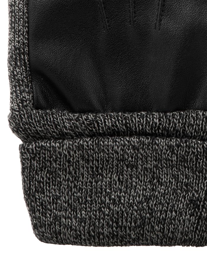 Isotoner Signature Men's Sleekheat Faux Nappa Gloves Black Size Large