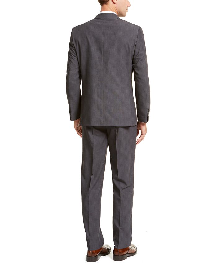 Nautica Men's ModernFit BiStretch Dark Gray Plaid Suit Macy's
