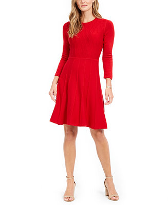 Jessica Howard Petite Textured Sweater Dress - Macy's