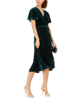 Vince Camuto Velvet Faux-Wrap Dress