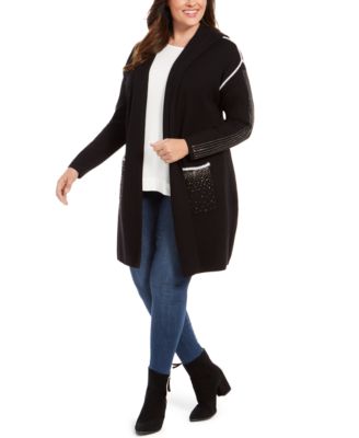 plus size hooded cardigans