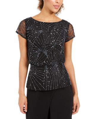 Adrianna Papell - Beaded Mesh Top
