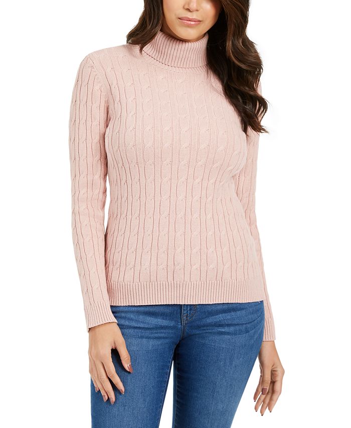 Charter Club Cable Turtleneck Sweater, Created for Macy's & Reviews ...