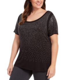 Plus Size Rhinestone-Embellished Top