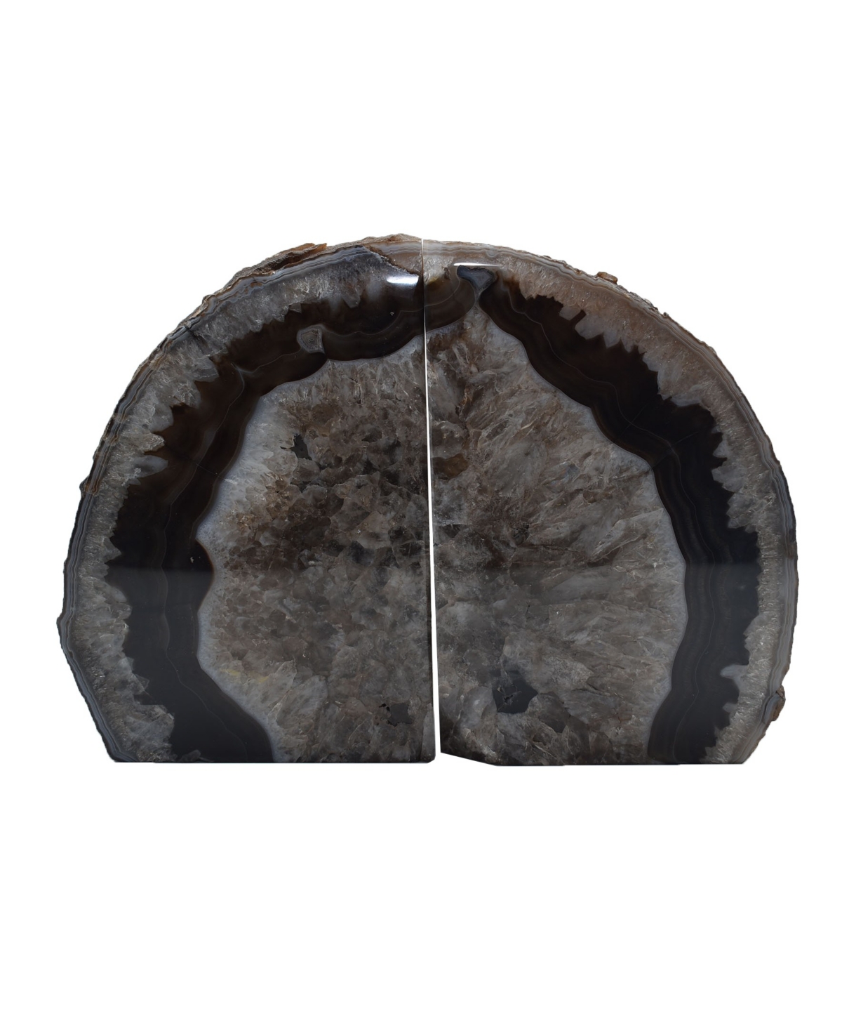 Nature's Decorations - Premium Agate Extra-large Bookends In Black