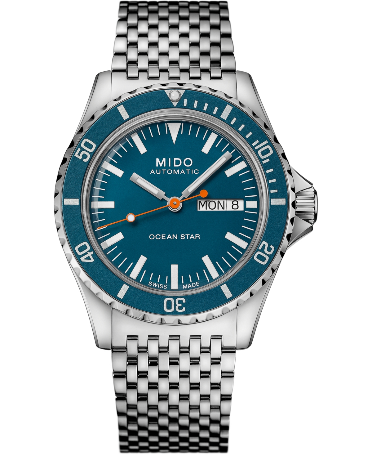 Shop Mido Men's Swiss Automatic Ocean Star Tribute 75th Anniversary Stainless Steel Bracelet Watch 41mm In Silver