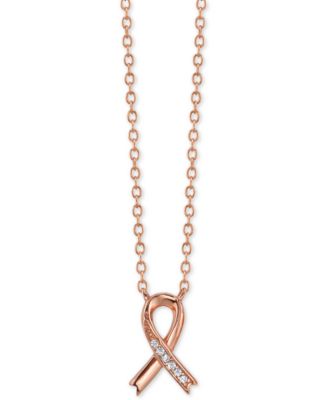 rose gold breast cancer ribbon pendant