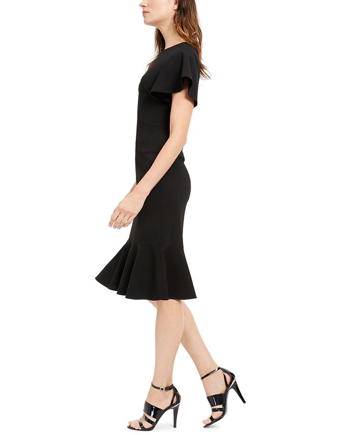 Calvin Klein FlutterSleeve Flounce Midi Dress Macy's