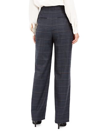 Anne Klein Wide Leg Plaid Dress Pants Macy s