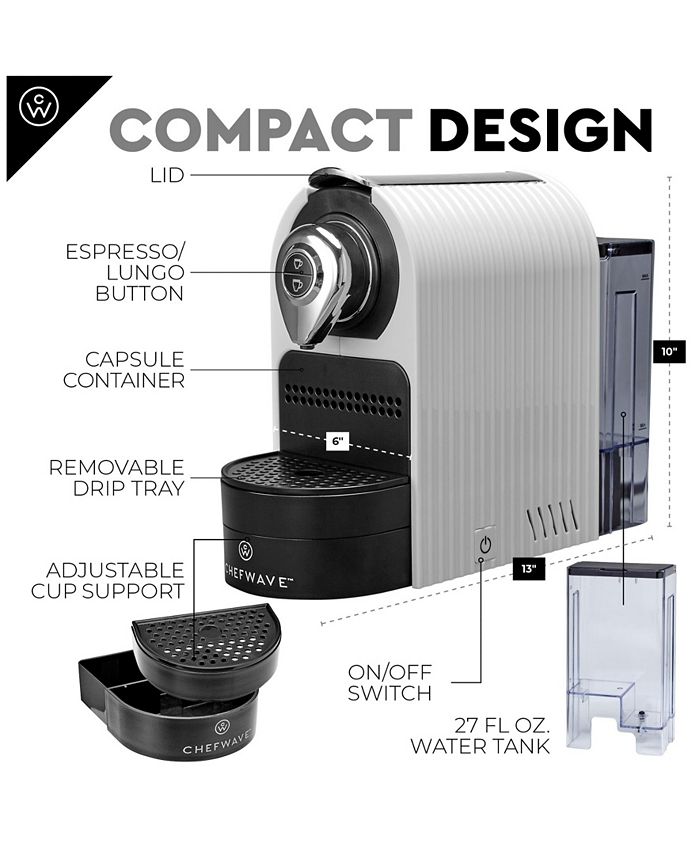 ChefWave Kava Mini Espresso Machine for Nespresso Compatible Capsule