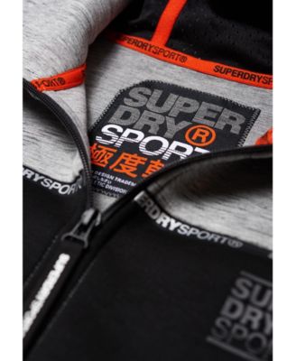 gym tech stretch block zip hoodie