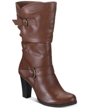 image of Style & Co Sachi Block-Heel Mid-Shaft Boots, Created for Macy-s Women-s Shoes