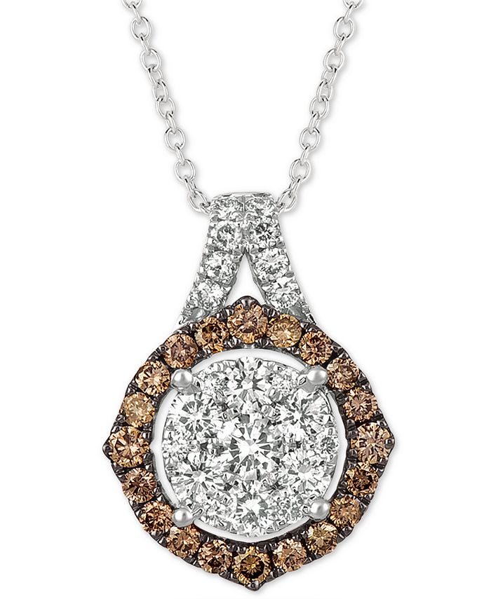 Le Vian - &reg; Diamond Cluster 18" Pendant Necklace (1-1/3 ct. t.w.) in 14k White Gold