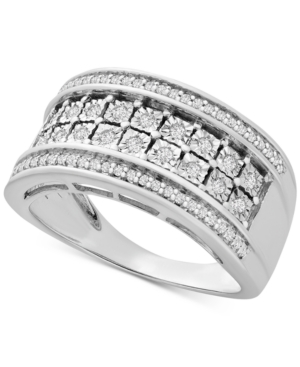 image of Diamond Double Row Statement Band (1/3 ct. t.w.) in Sterling Silver