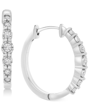 image of Diamond Hoop Earrings (1/4 ct. t.w.) in Sterling Silver
