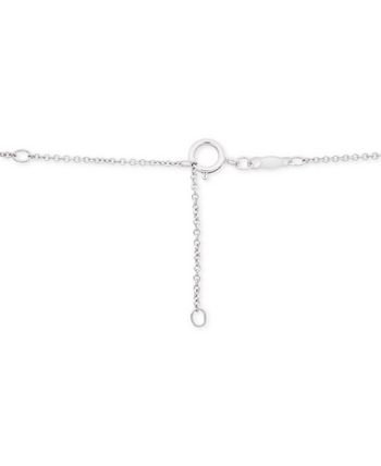 Macy's - Diamond Heart Adjustable Pendant Necklace (1/4 ct. t.w.) in Sterling Silver