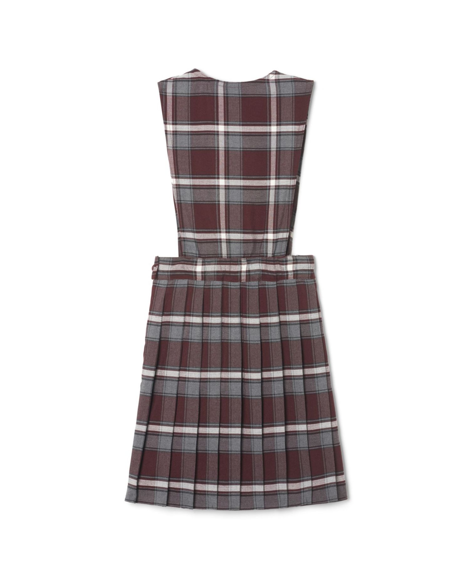 Big Girls V-Neck Pleated Plaid Jumper