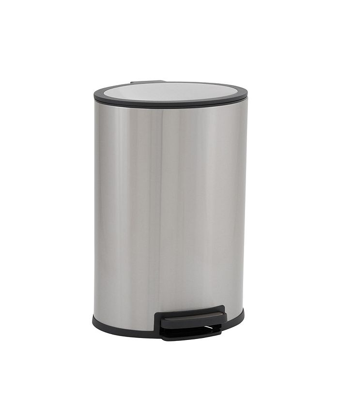 Better Homes & Gardens 10.5 Gal/ 40L Stainless Steel Oval Waste Can, Silver